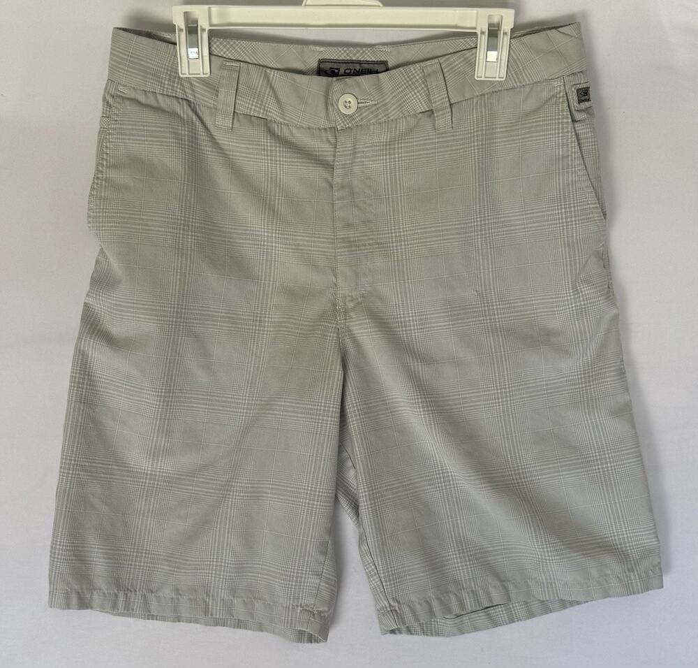O’Neill Plaid Hybrid Shorts Men’s 34 Gray Check A184